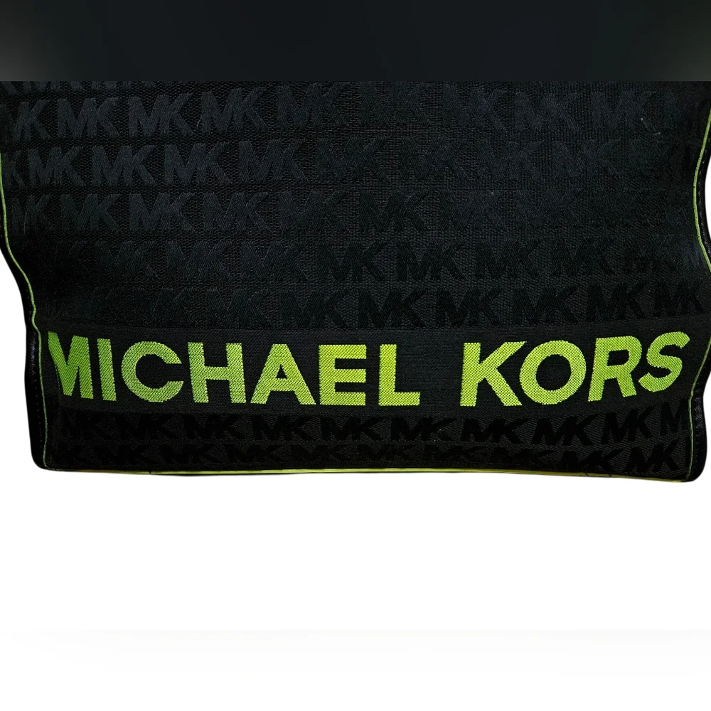Michael Kors | Bay Large Woven Canvas Tote Bag | Shoulder Bag | Neon | Womens - Picture 8 of 12